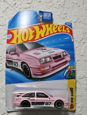 Hot Wheels Pink Ford Escort Cosworth Kids Toy Car